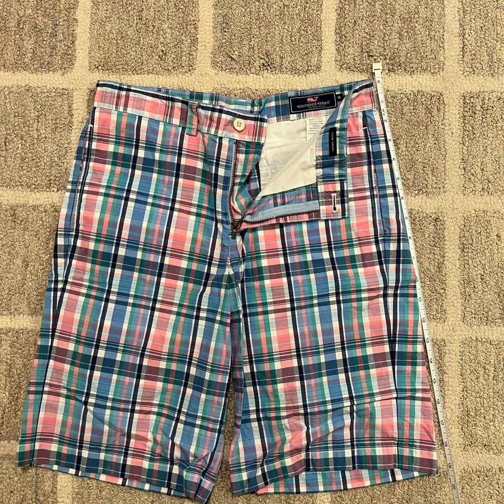 Vineyard Vines Men's Plaid club Shorts - Blue, Pink, Green